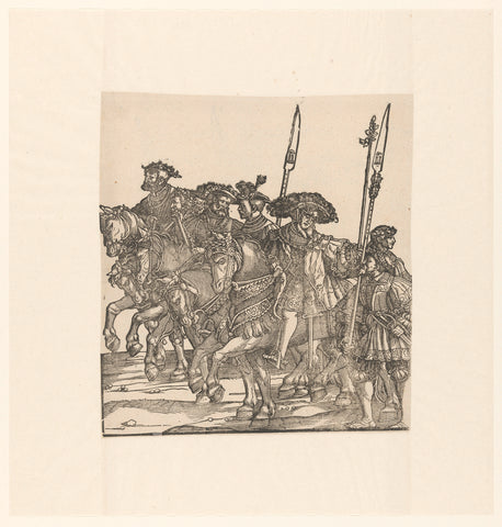 Horsemen and footmen, Hans Schäufelein, 1537 Canvas Print