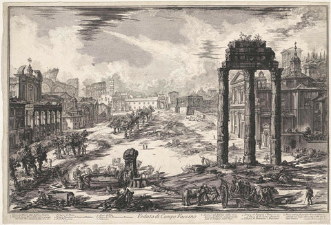 Roman Forum in Rome, Giovanni Battista Piranesi, 1748 - 1778 Canvas Print