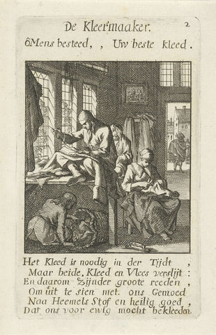 Tailor, Jan Luyken, 1694 Canvas Print