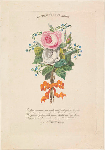 Roses with silhouette portraits of William I Frederick, King of the Netherlands, Wilhelmina of Prussia, their children, his parents and his sister, Leonardus Schweickhardt, 1815- 1819 Canvas Print