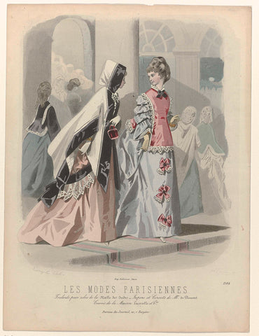 Les Modes Parisiennes, 1871-1872, No. 1584: Scarves for dresses (...), Carrache, 1871-1872 Canvas Print