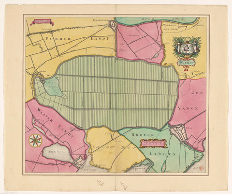 Map of the Purmer, anonymous, 1683 Canvas Print