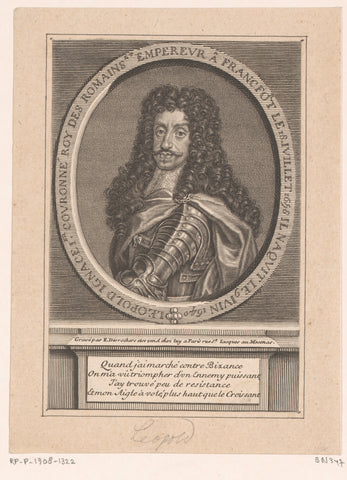 Portret van Leopold I, Etienne Desrochers, c. 1726 Canvas Print