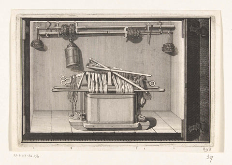 How to put the hose fire sprayer and pump in the fire sprayer after use, c. 1750, anonymous, 1700 - 1799 Canvas Print