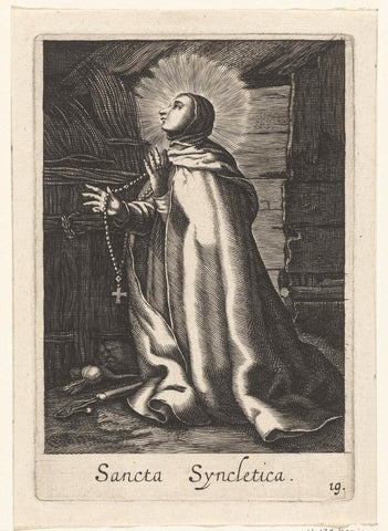 Saint Syncletica of Alexandria as hermit, Boetius Adamsz. Bolswert, 1590 – 1662 Canvas Print