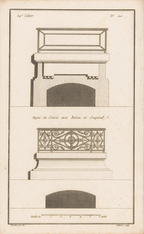 Two balconies and cellar holes, Jean Pelletier, 1772 - 1779 Canvas Print