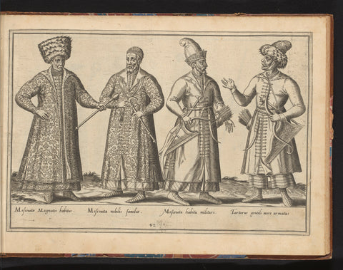 Four Russians, dressed according to the fashion of ca. 1580, Abraham de Bruyn, in or before 1581 Canvas Print