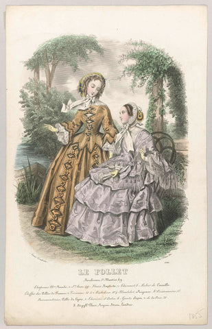 Le Follet, 1855, No. 1986 : Chapeaux Mme Naudé (...), anonymous, 1855 Canvas Print