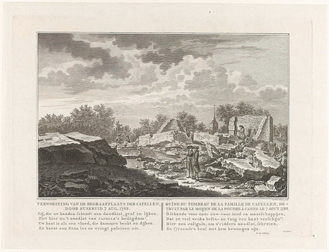 Ruin of the cemetery of the Van der Capellen family, 1788, Izaak Jansz. de Wit, 1788 Canvas Print