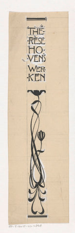 Design for a book back for: Thérèse Hoven, Mariëtte, 1898, Willem Wenckebach, in or before 1898 Canvas Print