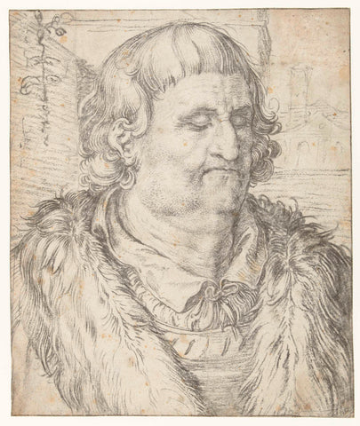 Study of the head of a man in the style of Dürer, Hendrick Goltzius, 1606 Canvas Print