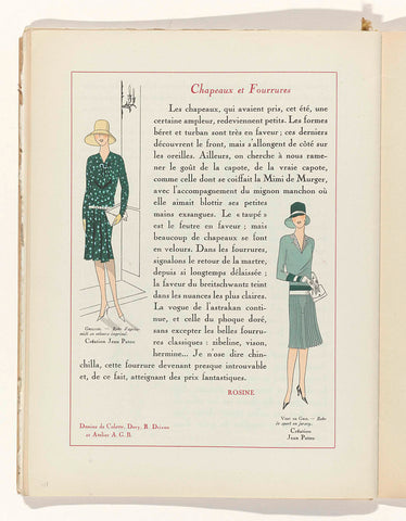 Art - Goût - Beauté, Feuillets de l' elegance féminine, November 1928, No. 99, 9th Year, p. 18, J. Dory, 1928 Canvas Print