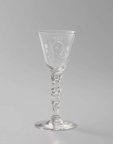 Chalice glass with the coat of arms of the Republic of the Seven Provinces, anonymous, c. 1760 - c. 1780 Canvas Print