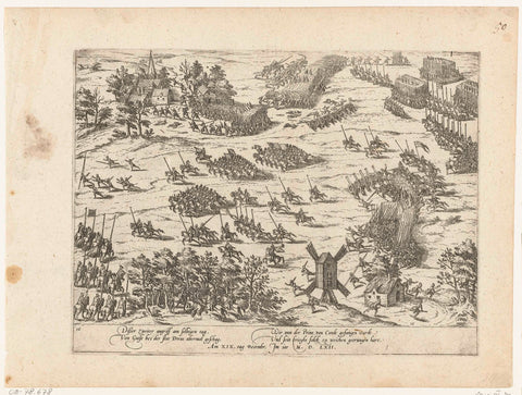 Battle of Dreux, second encounter, 1562, Frans Hogenberg, 1565 - 1573 Canvas Print