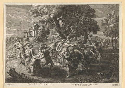 Landscape with men and women dancing, Schelte Adamsz. Bolswert, 1596 – 1684 Canvas Print