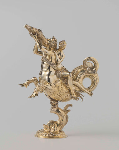 Ewer in the shape of a triton and a nereid, Johannes Lencker, c. 1620 Canvas Print