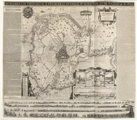 Large map of the siege of Den Bosch by Frederik Hendrik, 1629, Claes Jansz. Visscher (II), 1629 Canvas Print