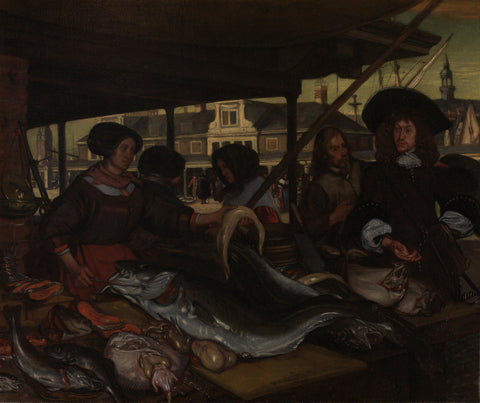 The Nieuwe Vismarkt (New Fish Market) in Amsterdam, Emanuel de Witte, 1655 - 1692 Canvas Print