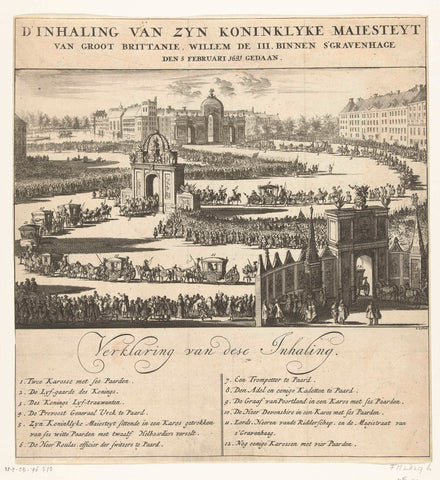 Entry of King William III in The Hague, 1691, Jan Luyken, 1691 Canvas Print