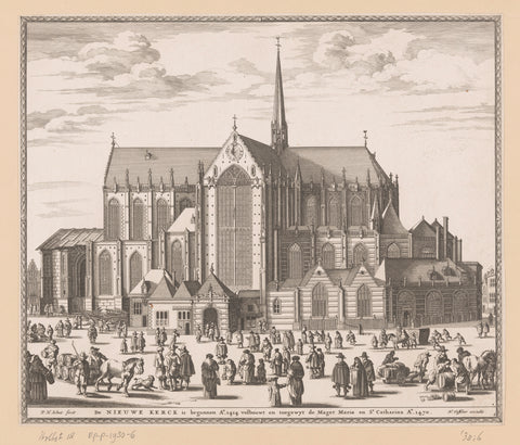 View of the Nieuwe Kerk in Amsterdam, Pieter Hendricksz. Schut, 1662 Canvas Print