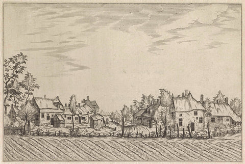 Farms near a ploughed field, Johannes or Lucas van Doetechum, 1559 - 1561 Canvas Print