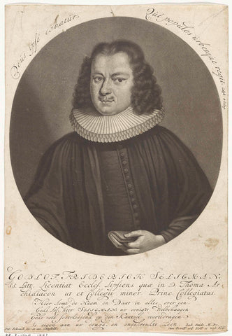 Portret van de predikant Gottlob Friedrich Seligmann, Pieter Schenk (I), 1670 - 1713 Canvas Print