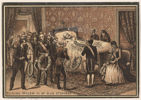 Deathbed of William III, King of the Netherlands, anonymous, 1890 - 1892 Canvas Print