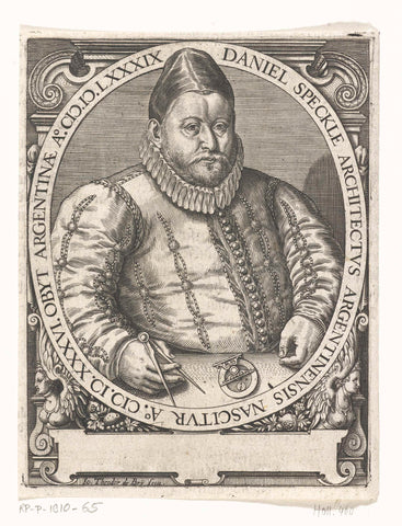 Portret van Daniel Speckle, Johann Theodor de Bry, in or after 1599 Canvas Print