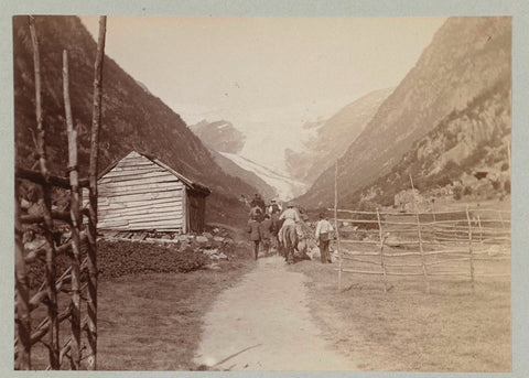 Company with Kaiser Wilhelm II against the background of the Buarbrae in Norway, Paul Güssfeldt (attributed to), 1889 Canvas Print