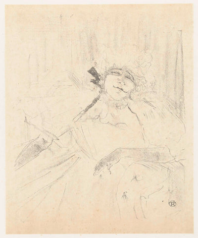 Portrait of Yvette Guilbert in armchair on stage, Henri de Toulouse-Lautrec, 1898 Canvas Print