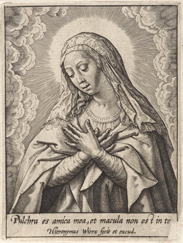 Virgin Mary, Hieronymus Wierix, 1563 - before 1619 Canvas Print