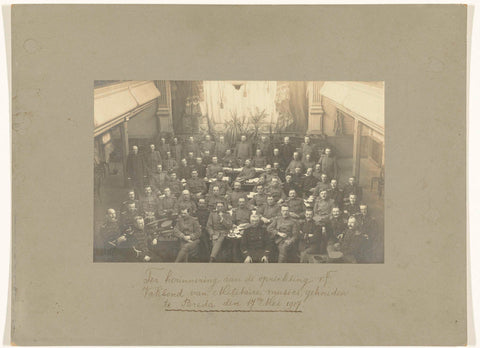 Group portrait of the Trade Union of Military Musicians, Breda, 1917, anonymous, 1917 Canvas Print