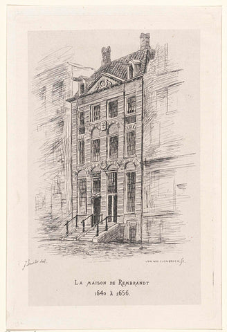 Rembrandt House, version A, Jan Weissenbruch, 1837 - 1880 Canvas Print