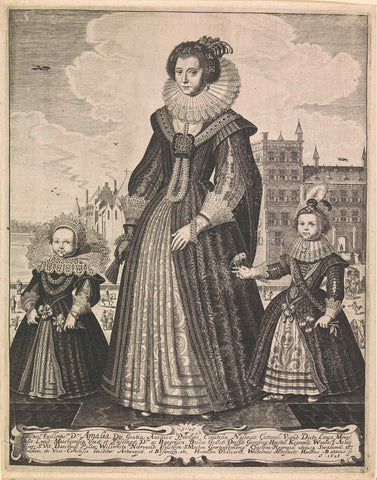 Portrait of Amalia van Solms, William II, Prince of Orange, and Louise Henriëtte, Princess of Orange, Willem Outgertsz. Akersloot, 1628 Canvas Print