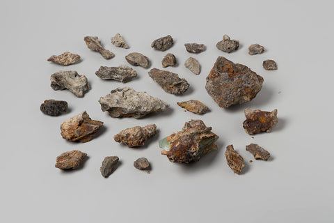 Chunks of iron construction with various enclosed objects from the wreck of the East Indiesman 't Vliegend Hart, who was lost in 1735, 1700 - 1735 Canvas Print