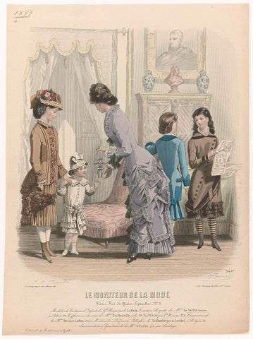 Le Moniteur de la Mode, 1879, No. 1645e : Modèles de Costumes (...), J. Bonnard, 1879 Canvas Print