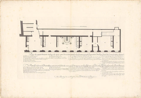 Map of the rooms leading to the tomb of Prince William IV, 1751, Jan Punt, 1752 Canvas Print