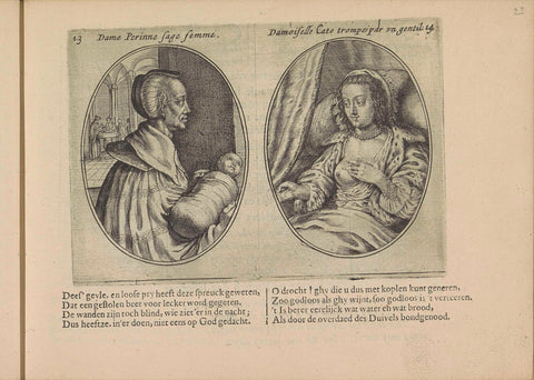 Midwife and Miss Katelijn, Crispijn van de Passe (II), 1641 Canvas Print