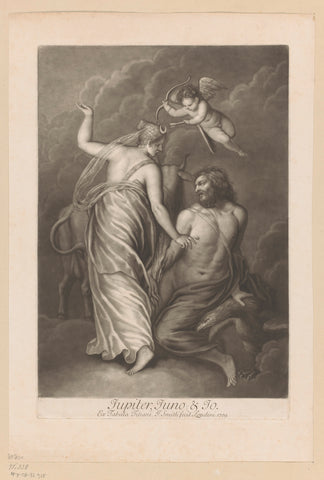 Jupiter, Juno en Io, John Smith (prentmaker/ uitgever), 1709 Canvas Print