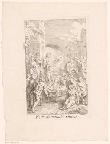 Christ heals a multitude of the sick, Gabriel Huquier, 1705 - in or before 1732 Canvas Print