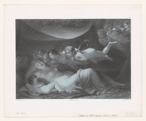 Dreaming Psyche, Eugène Leroux, 1846 - 1853 Canvas Print