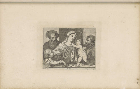 Holy Family with John the Baptist and Saint Zacharias, Lucas Vorsterman (II), 1660 Canvas Print