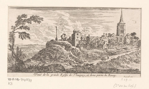 View of the Church of Flavigny, Israel Silvestre, 1650 Canvas Print