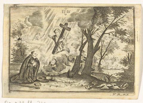 Saint with Vision of Christ, Frederik Bouttats (I), 1807 Canvas Print