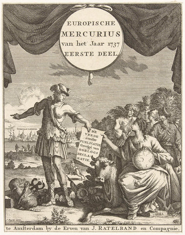 Title page for the Europian Mercury of 1737, Jan Ruyter (attributed to), 1737 Canvas Print