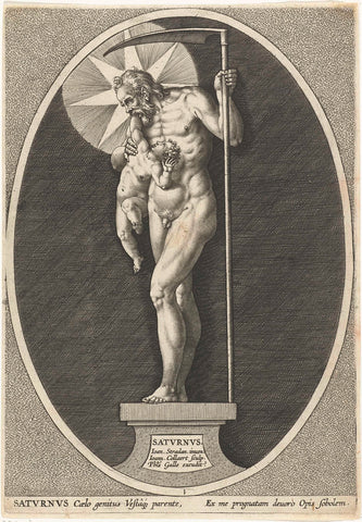 Saturnus, Jan Collaert (II), after 1585 - 1628 Canvas Print