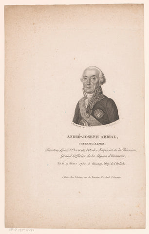 Portrait of André-Joseph Abrial, Paul Tassaert, 1780 - 1855 Canvas Print