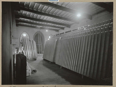 Interior Radboud Castle with formworked gunner pieces during the evacuation, 1939 - 1941 Canvas Print