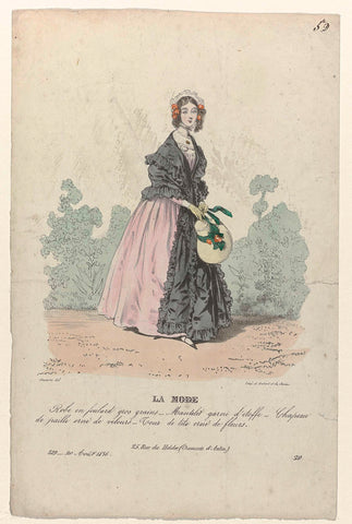 La Mode, 20 August 1836, No. 519: Robe en poulard gros graines (...), anonymous, 1836 Canvas Print