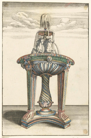 Round basin on large tripod, Georg Andreas Böckler, 1664 Canvas Print